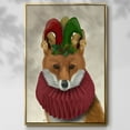 thumbnail image 2 of Christmas Foxy Christmas Fool - Framed Gallery Wrapped Holiday Canvas - 27 x 41 - Gold Frame, 2 of 8