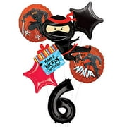 Mayflower Products Ninja Birthday Party Supplies Have A Happy Kickin 6th Birthday Balloon Bouquet Decorations
