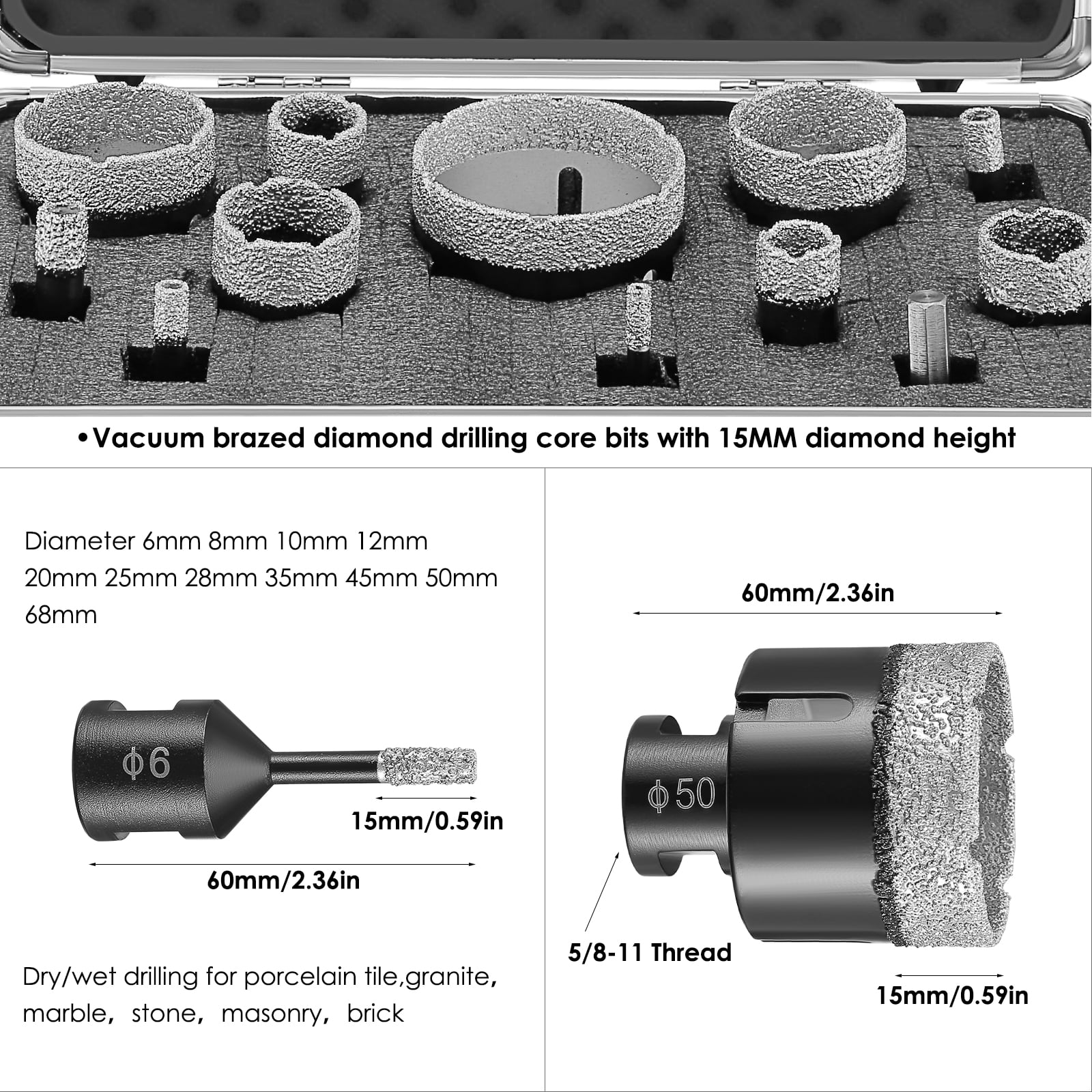 Details about    vecuum drill for  MARBLE  &35*50MM 