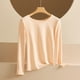 thumbnail image 1 of Pijama de manga larga para mujer, moda de otoño e invierno, ropa de abrigo, camisa de manga larga, camisa fina, ropa interior ajustada, blusa de poliéster para mujer, 1 of 6