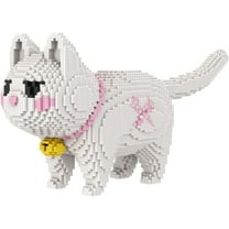 CUTEHELPER White Cat Animal Micro Building Blocks Set (6450 Pieces), Cute Love Cat Building Blocks Kit, Gift for Adults and Kids, Boys & Girls Age 8 