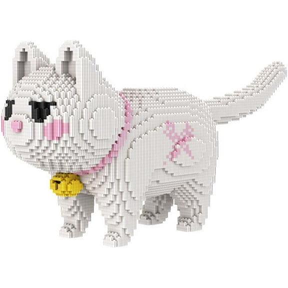 CUTEHELPER White Cat Animal Micro Building Blocks Set (6450 Pieces), Cute Love Cat Building Blocks Kit, Gift for Adults and Kids, Boys & Girls Age 8 