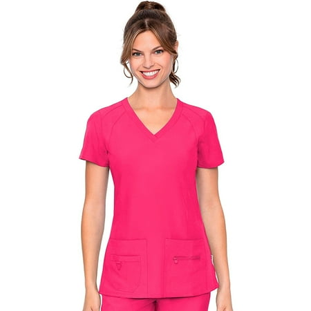 MED COUTURE Women V-Neck Racerback Top, Color: Pink Punch, Size: M (8416-PKPH-M)