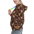 thumbnail image 2 of Daiia Sunflowers with Skull and Hand Pattern Women's Fashion Hoodies & Sweatshirts with Kangaroo Pocket Hooded Sweatshirt with Eye-catching Drawstrings-X-Large, 2 of 7