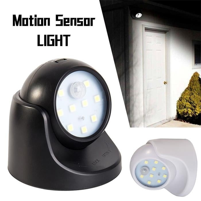 360° Battery Power Motion Sensor LED Light Security Garden Lamp Indoor/Outdoor 