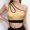 Yellow, variant on Women's Sports Bras Plus Size Medium Under $5 Solid Color Thin Style Ventilate No Buckle Bra Without Steel Rim