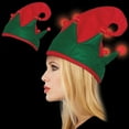 thumbnail image 2 of Unisex Adult Light Up Elf Hat Shoes Red Green Christmas Holiday Costume Set, 2 of 6