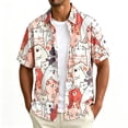 thumbnail image 2 of Juesizh Hawaiian Shirt for Men Short Sleeve Button up Shirts Fashion Casual Summer Printed Beach Shirts, XS-XL, 2 of 5