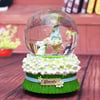 Little Girl in Jacquard Basket Music 7 Colorful Crystal Glass Ball with Automatic Snow Drift,for Birthday Gifts Valentines Day Gifts Childrens Kids Girls Gift4 inch x 6 inch