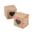thumbnail image 4 of 25/50 piezas Caja de papel Kraft para dulces PVC transparente con forma de corazón y ventana Caja de regalo Bolsa de embalaje bonita Decoración para fiestas de cumpleaños y bodas, 4 of 5