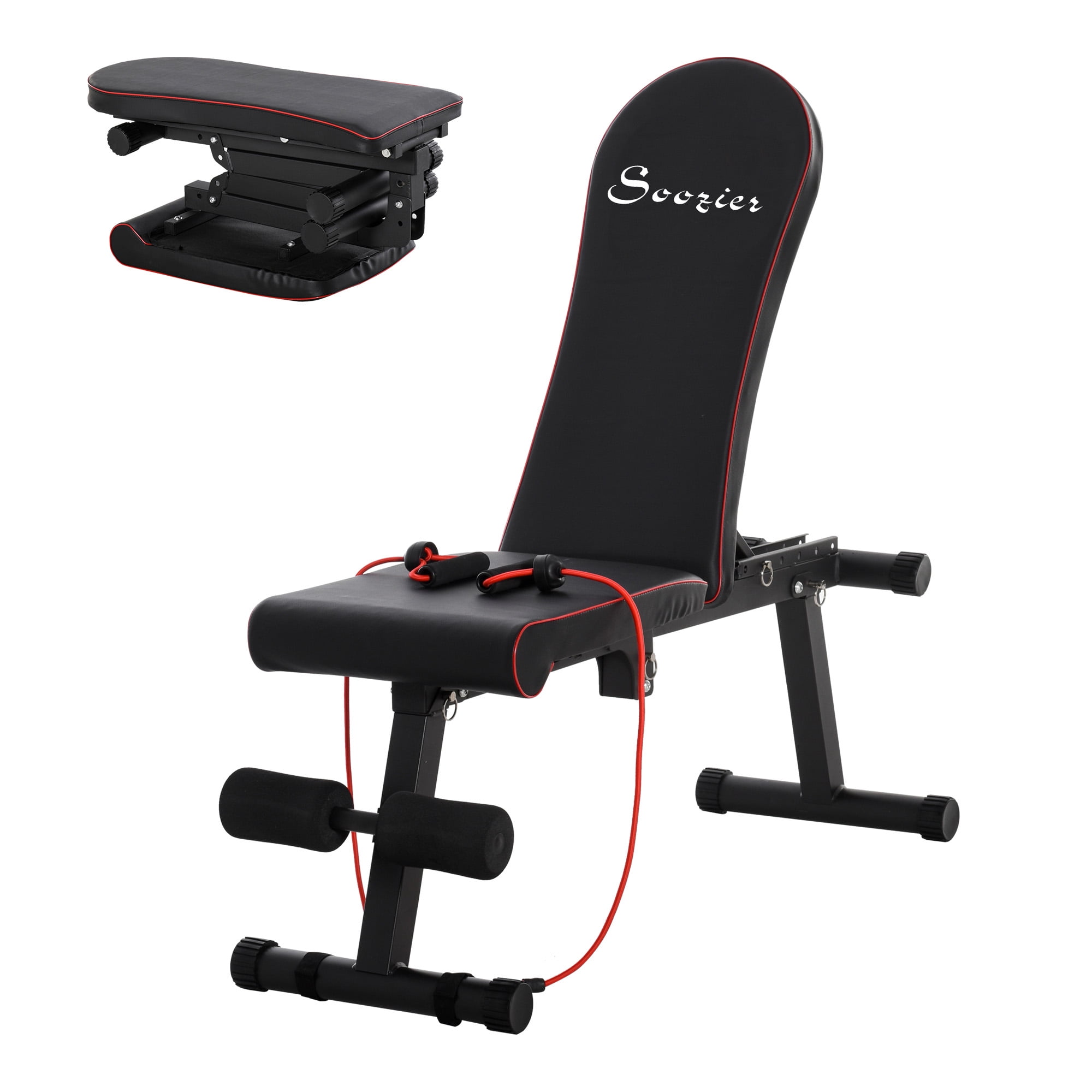 Foldable Sit Up Dumbbell Bench with Resistant Rope Black in Nepal at NPR 18313 Rating 4
