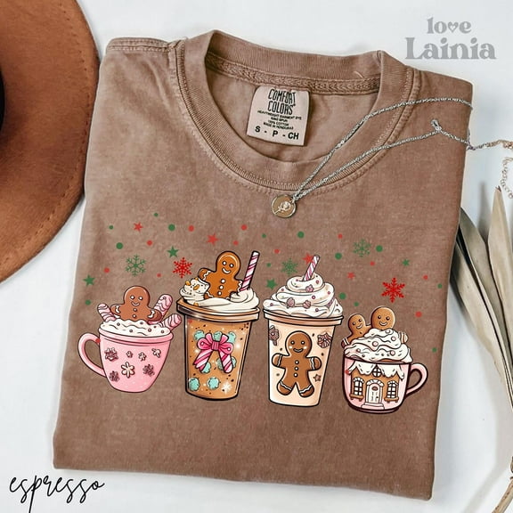 Gingerbread Shirt Coffee Christmas Shirt Gingerbread Man Tshirt Women Holiday T Shirt Winter Tee Gift for Baker Christmas Top