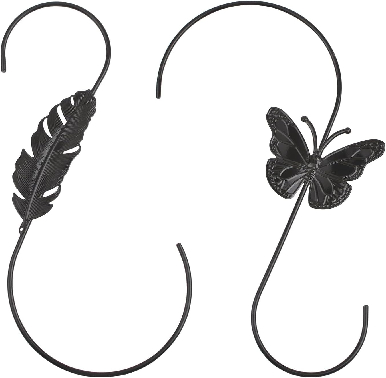 Outdoor Hanging Brackets, Extra Large S Hooks Black Heavy Duty, Long S