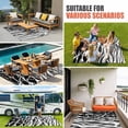thumbnail image 3 of Black White Striped Outdoor Rug 4x6 Ft, Non Slip Washable Area Rug, Farmhouse Stripes Modern Abstract Art Patio Rugs Carpet Runner, Large Floor Mat for Indoor/Outdoor Deck Porch Camping, 3 of 8