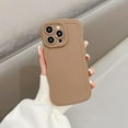 thumbnail image 2 of Case for iPhone Xs Max Case, Wave Curly Frame Design for Women Girls, Cute Wavy Phone Case, Soft TPU SLiquid Silicone Camera Protection Phone Cover for iPhone Xs Max, Brown, 2 of 6
