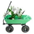 thumbnail image 4 of Olurrisa Folding Garden Dump Cart with Steel Frame, 10" Pneumatic Tires & 220LB Capacity, 180° Turn Handle for Easy Transport and Dumping (Green), 4 of 7