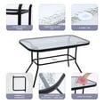 thumbnail image 5 of 8-Piece Outdoor Patio Dining Set with Umbrella, Garden Outdoor Furniture Table Set, Glass Table and 6 Folding Chairs, 5 of 6
