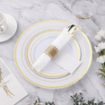 thumbnail image 4 of Pre Rolled Silver Plastic Silverware Set,Pre Napkins with Cutlery Set for Party,Birthday Gold, 4 of 6
