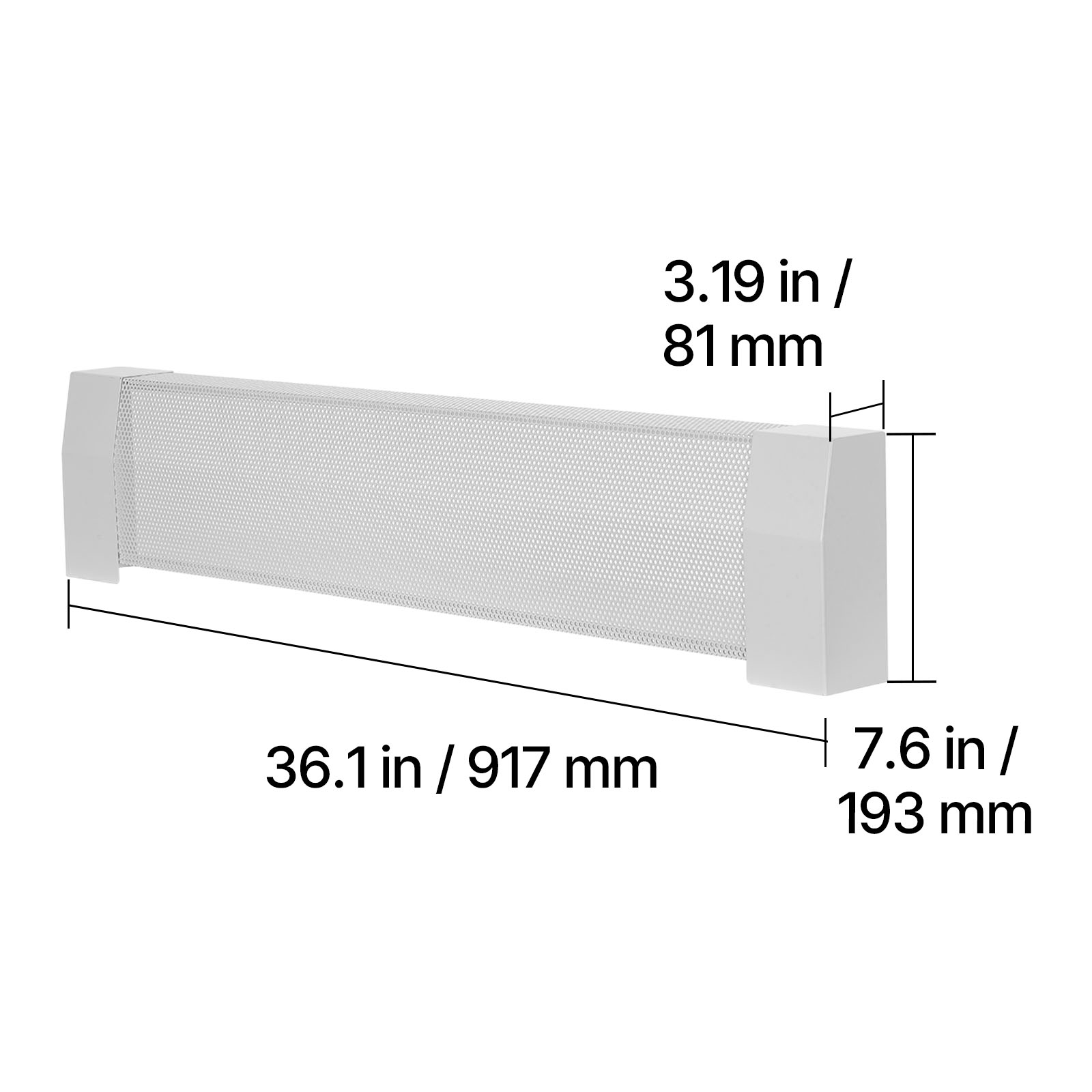 KFFKFF Baseboard Heater Covers, 3 ft Standard Electric Heating Unit Front Panel for Home Improvement, Durable Steel Construction, Simple Installation for Bedroom Upgrades, White