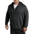 Big and Tall Essentials by DXL Men's FullZip Fleece Hoodie, Black, 5XL