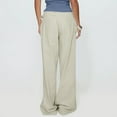 thumbnail image 6 of WSBDENLK Women's Casual Wide Leg Adjustable Buckle Detail Mid Waist Denim Pants, 6 of 7