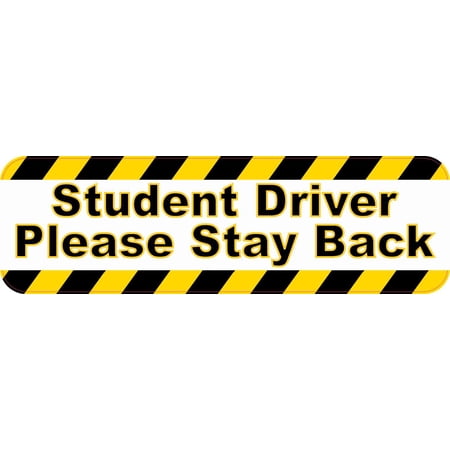 10in x 3in Student Driver Bumper Sticker Vinyl Car Window Caution