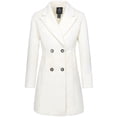 thumbnail image 2 of Wantdo Women's Pea Coat Notched Lapel Peacoat Windproof Winter Coat Elegant Coat Beige M, 2 of 14