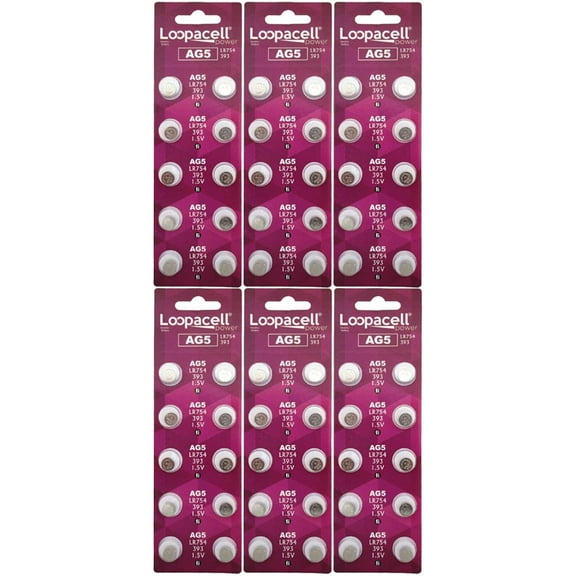 LOOPACELL Alkaline AG5/393/193/L754/LR48 60 Batteries