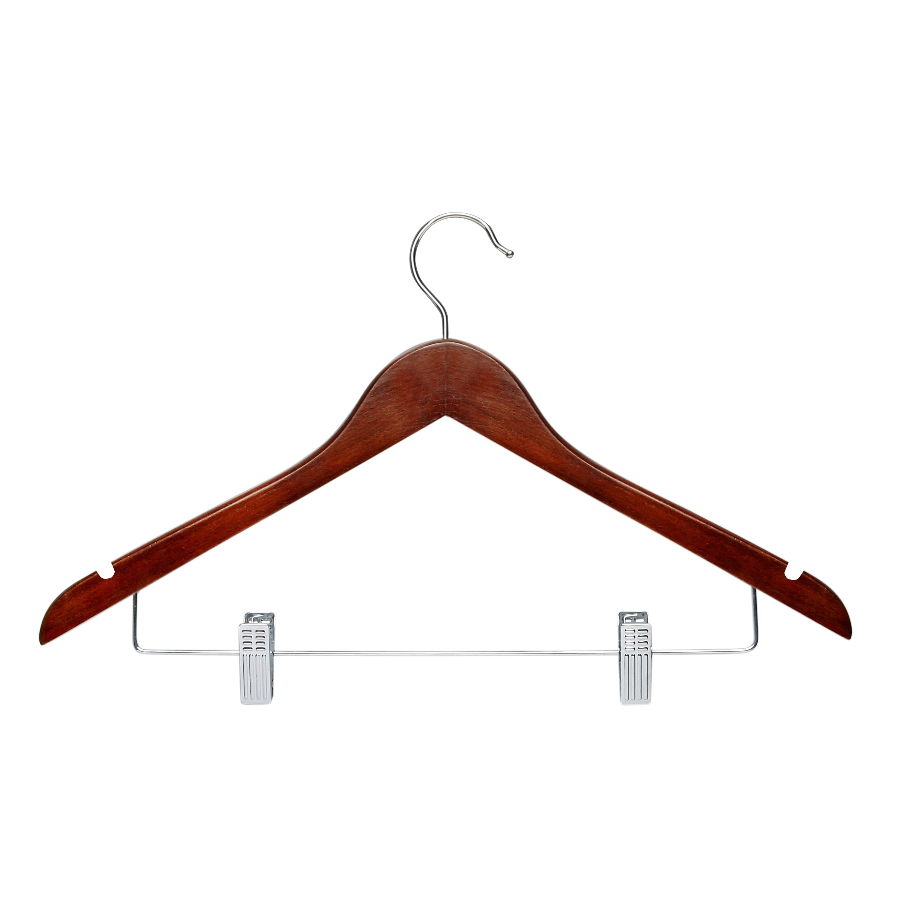 Suit Hangers Amber Home Premium Walnut Color Wood Bridal Dress Hangers Pants Hangers with Non-Slip Bar Smooth Finish- Well Cut Notches 10 Pack Shirt Coat Hangers 