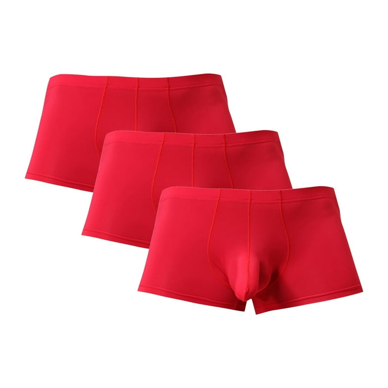 DORKASM Men's Underwear Boxer Brief Multiple 3 Pack Sexy Seamless with  Pouch Underwear L Red 