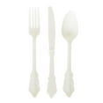 thumbnail image 4 of Thinsony Stylish Premium Plastic Forks Spoons and for Party Decor Silverware White 18.5cm 1Set, 4 of 6