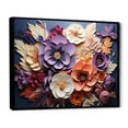 thumbnail image 2 of Designart "Artistic Blend Of Purple And Peach Pansies" Pansies Floater Framed Canvas Prints, 2 of 5
