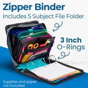 Case-it Mighty Zip Tab Zipper Binder with Shoulder Strap, Multicolor, 600 Count