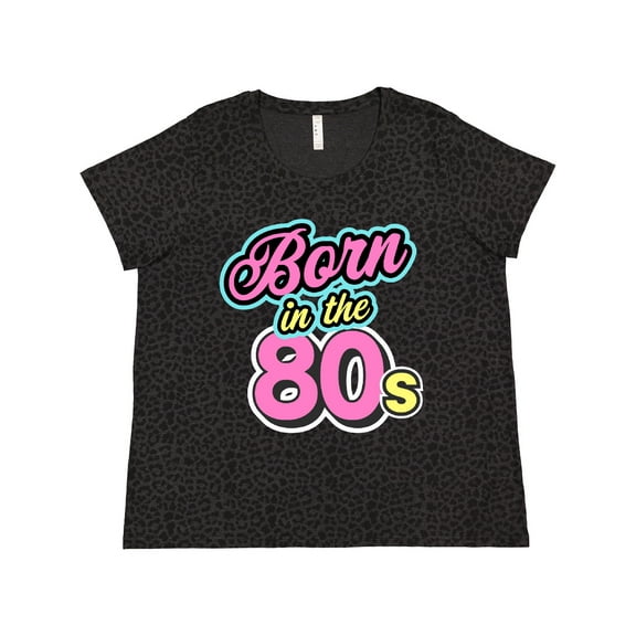 Inktastic Born in the 80s Bright Colors Women's Plus Size T-Shirt