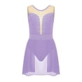 thumbnail image 3 of Haitryli Girls Ballet Dress Crystal Sparkly Lyrical Dance Costume Mesh Patchwork Figure Skating Dance Wear Light Purple 10, 3 of 7