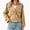Khaki, variant on Long Sleeve Double Breasted Women Casual Trench Coat Crop Jacket