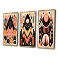 thumbnail image 3 of Designart "Retro Pink Bohemian Tribal Geometry II" Modern Geometric Framed Wall Art Set Of 3 - Pink Abstract Frame Gallery Wall Set For Home Decor, 3 of 6