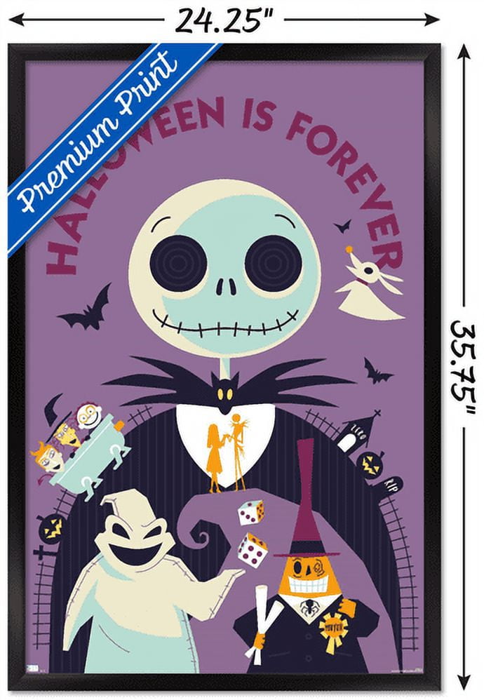 Disney Tim Burton's The Nightmare Before Christmas - Forever Wall Poster, 22.375" x 34", Framed