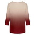 thumbnail image 4 of Idoravan Long Sleeve Shirts for Women Clearance Women's Fashion Printed Mid-length 3/4 Sleeves Round Neck Casual Tops T-shirt, 4 of 5