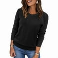 thumbnail image 3 of Ronuti Women's Cropped Knit Sweater Soft Stretch Round Neck Long Sleeve Tops Casual Fall Winter Tops, 3 of 8