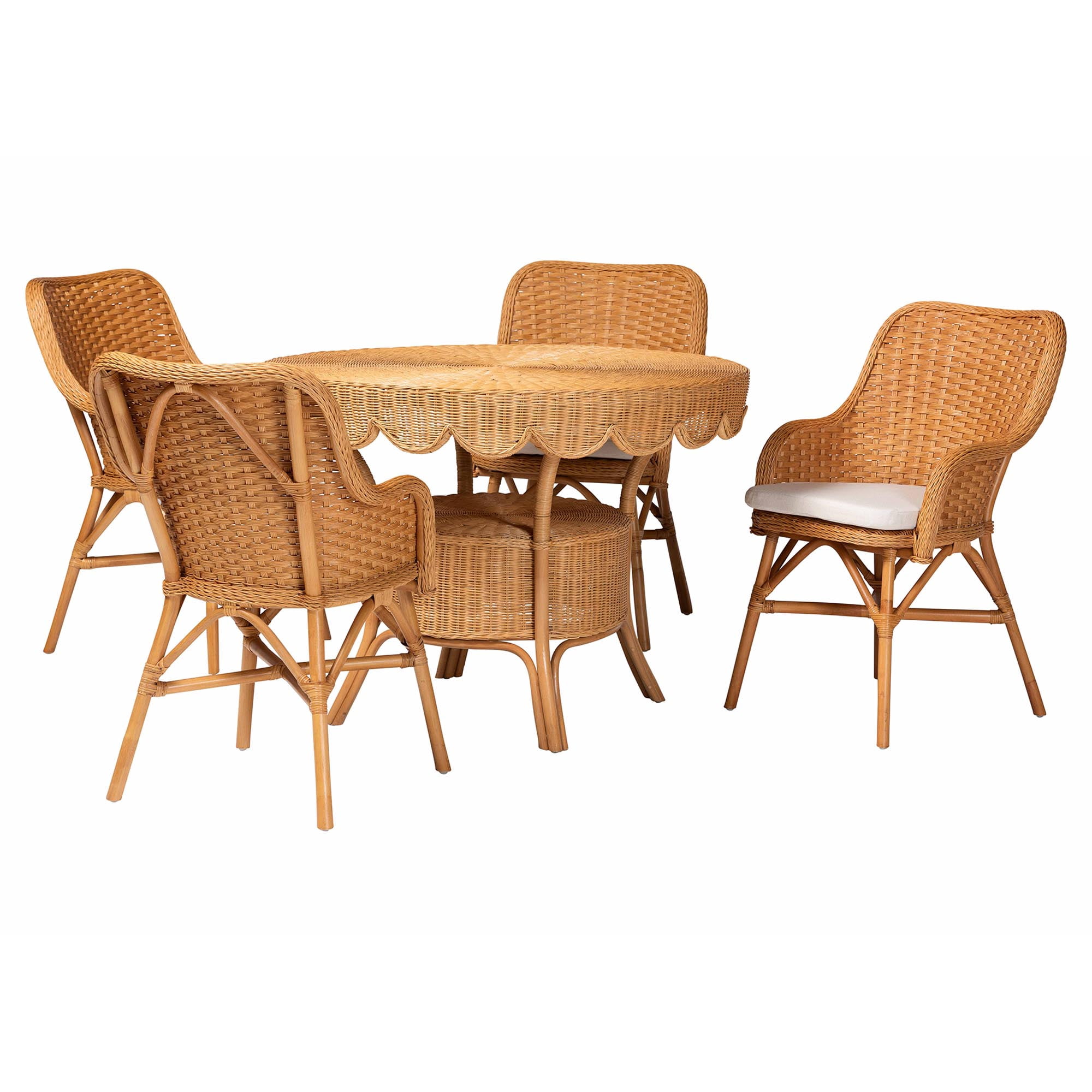 bali & pari Tucson Boho Dining Set, 5-Piece, Light Honey