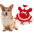 thumbnail image 4 of CBFFDC Pet Clothing Floral Lace Bowknot Pet Lolita Collar Ruffle Hem Two legged Design Spring Summer Clothes for Small Dogs, 4 of 5