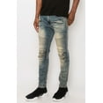 thumbnail image 3 of Saronite Creased Biker Skinny Fit Cotton Denim Jeans Pants, Sand Hill (Men's), 3 of 4
