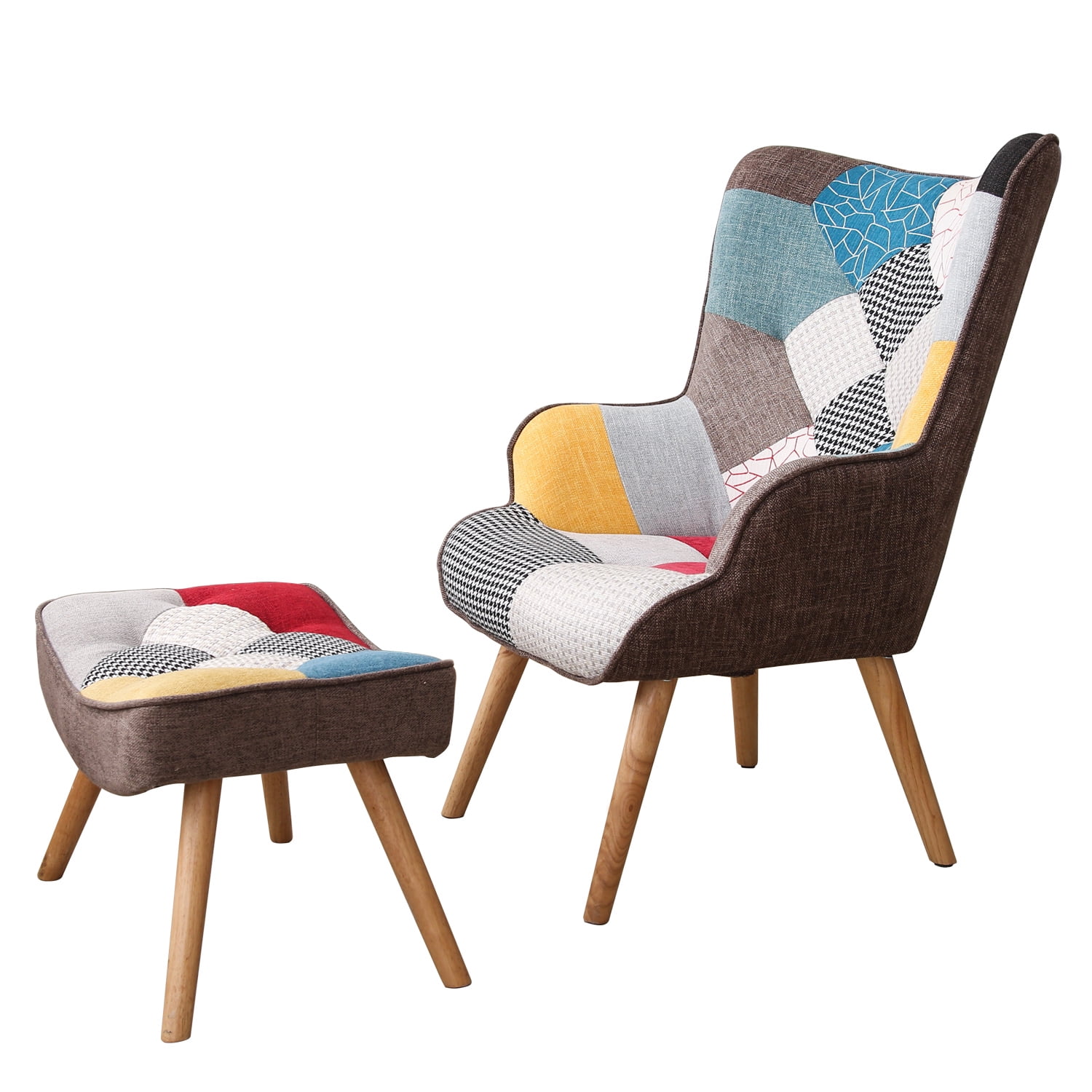 Resenkos Accent Chairs and Ottoman, Reading Chair for Bedroom