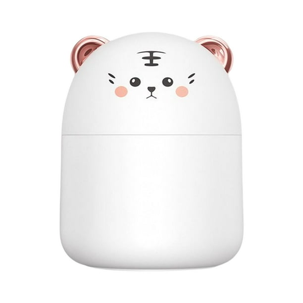 Humidificador de dibujos animados Mini Quite 250 ml Humidificador USB Esencial para Escritorio Coche Tigre blanco
