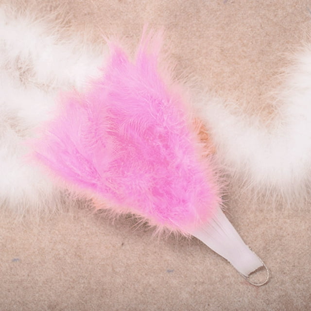 Éventail Pliant à Grande Plume Élégant pour Danse de Mariage Rose