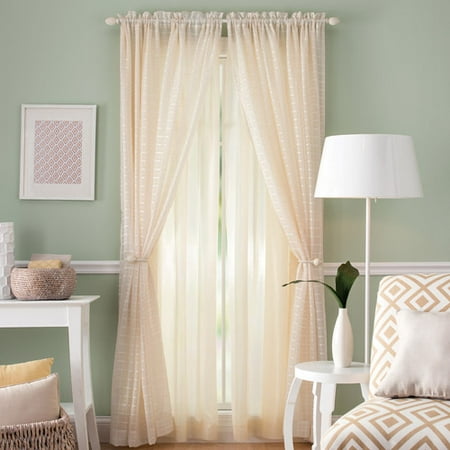 Better Homes and Gardens Lined Sheer Curtain Panel  Walmart.com