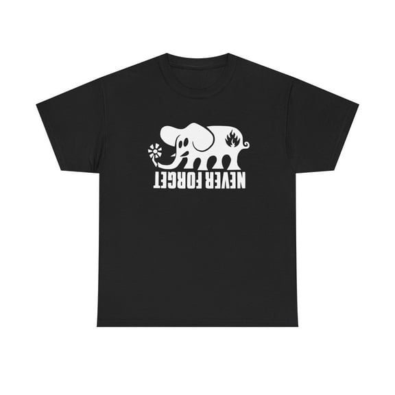 Black Label Never Forget Elephant Skate Skateboarding Classic 90s Design T Shirt Tee - Black / L