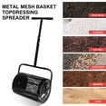 thumbnail image 2 of Maylaviu 16-Inch Compost & Peat Moss Spreader, Lawn Roller Spreader with Adjustable T-Handle, Heavy-Duty Steel Mesh Basket for Topdressing, Black, 2 of 6