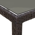 thumbnail image 3 of vidaXL Garden Table Brown 250x100x75 cm Tempered Glass and Poly Rattan, 3 of 4